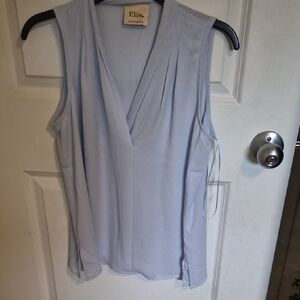 Elie Tahari Light Blue Sleeveless V-Neck Camisole